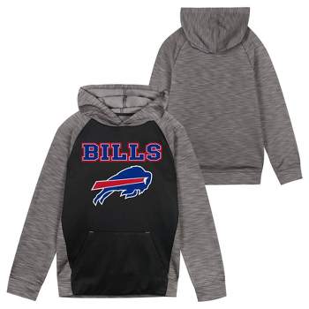 NFL Buffalo Bills Boys' Black/Gray Long Sleeve Hooded Sweatshirt