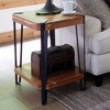 Alaterre Furniture 28" Ryegate Natural Brown Live Edge Solid Wood End Table Metal And Wood - 3 of 4