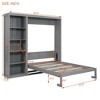 NicBex Full Size Murphy Bed Wooden Bed Frame Morden Hideaway Wall Bed with 1 Side Storage Shelves for Bedroom - 2 of 4