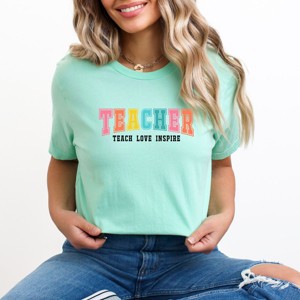 Simply Sage Market Teacher Bright Varsity Short Sleeve Tee - 1 of 4