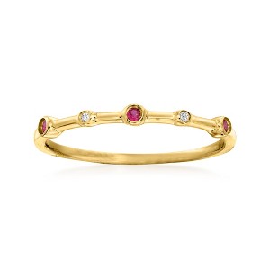 RS Pure by Ross-Simons Ruby- and Diamond-Accented Ring in 14kt Yellow Gold - 1 of 4