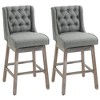 Resenkos Kitchen Counter Bar Chairs, Bar Stools,Bar Height Bar Stools Set of 2, 30" Seat Height Bar Chairs with Solid Wood Footrests, Gray - 4 of 4