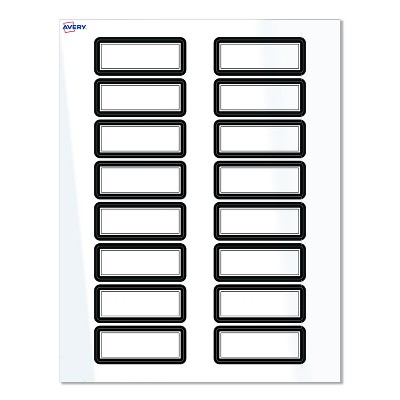 Avery® Labels, 1" x 2-5/8", Double Black Border, Glossy White, 160ct
