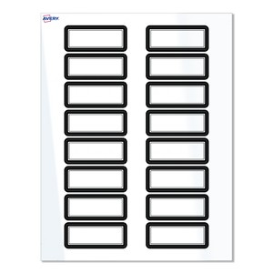 Avery® Labels, 1" x 2-5/8", Double Black Border, Glossy White, 160ct - 1 of 4