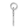 Black Bow Jewelry 14k White Gold, Hannah Collection, Mini Initial K Shamrock Key Charm - 2 of 4