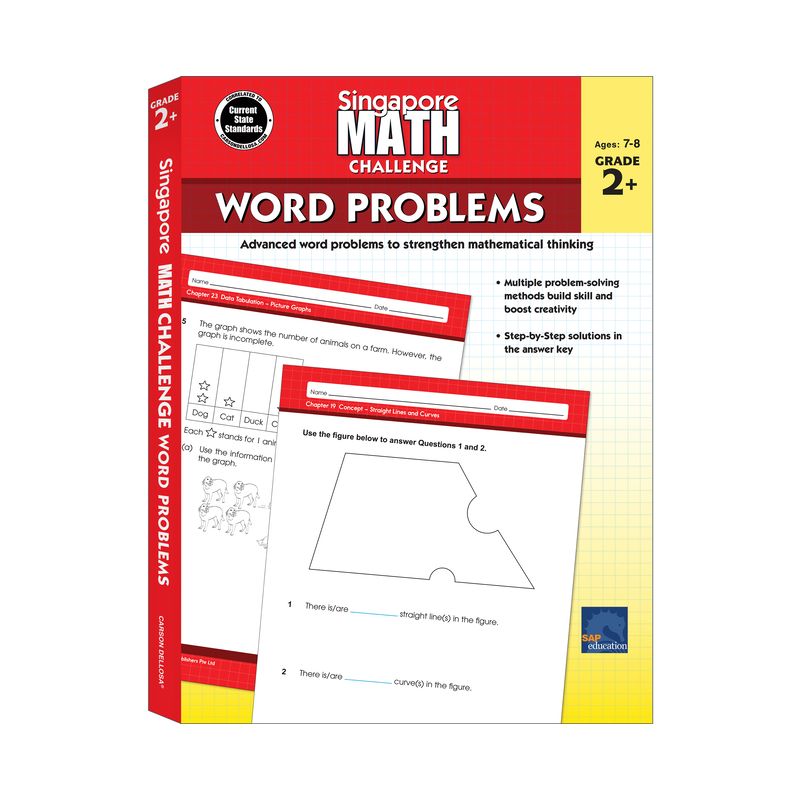 Singapore Math Challenge Word Problems, Grades 2 - 5 - (Paperback), 1 of 2