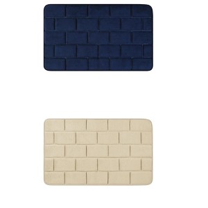 Unique Bargains Memory Foam Absorbent Non-Slip Dry Fast Bath Mats for Bathroom Floor 2 Pcs - 1 of 4