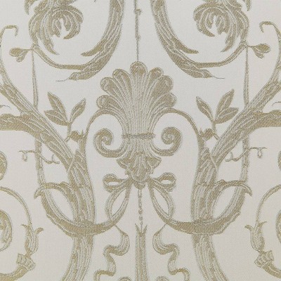 Bently Beige Jacquard Upholstered Side Chair with Floral Moldings