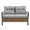 ELJGET 4 Piece Patio Rattan Furniture Set, Rattan Wicker Outdoor Garden Furniture Corner Sofa Set with Cushion - 4 of 4
