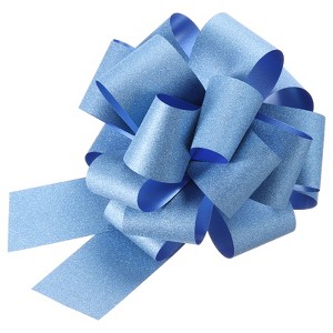 Unique Bargains Personalized Sparkly Gift Wrapping Large Pull Bows for Wedding Baskets 5 Pcs - 1 of 4