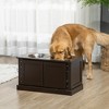 PawHut Elevated Dog Bowls for Large Dogs, Raised Dog Bowls with Storage, Two Stainless Steel Bowls, Pet Feeder Station for Indoor Use, Coffee - 3 of 4