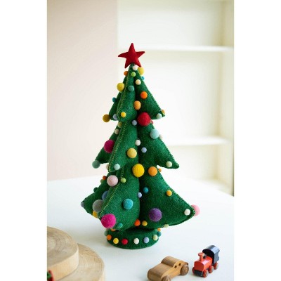 Kalalou Felt Christmas Tree with 3D Ornaments and Star – Large Size