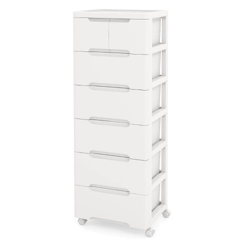 Costway 1/2 PCS 7-Drawer Plastic Rolling Storage Cart with 4 Universal Wheels Dresser Cabinet - image 1 of 4