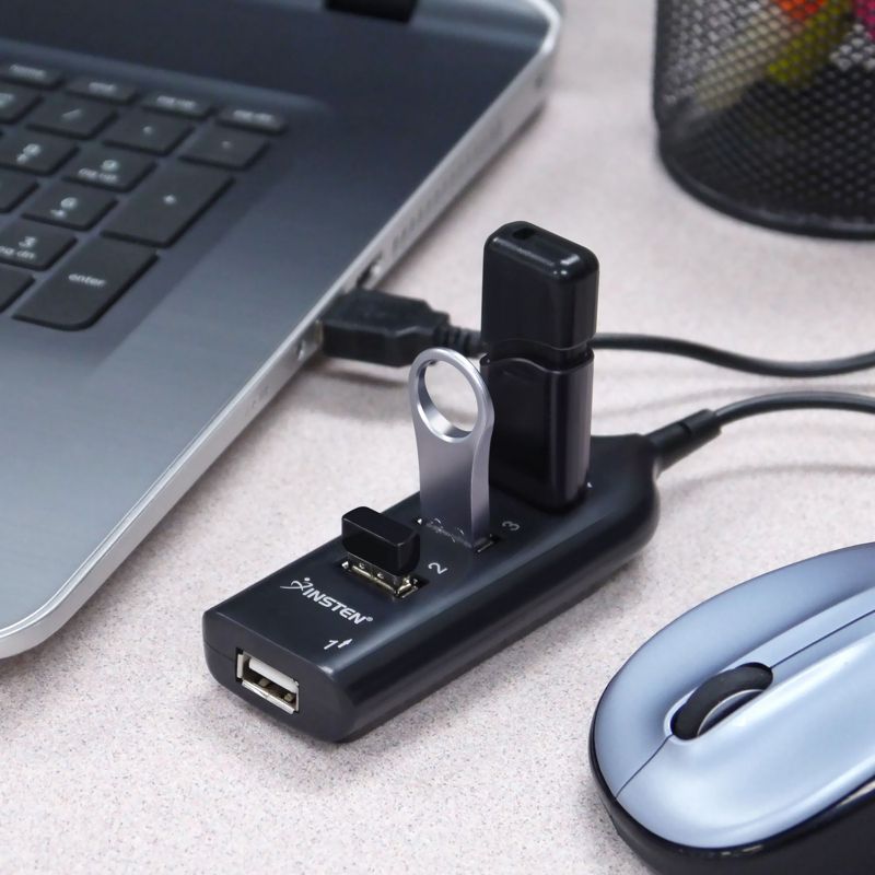 Insten 4-Port Black New USB 2.0 Hi-Speed Splitter Hub Adapter For PC Computer Notebook, 1, 2 of 5