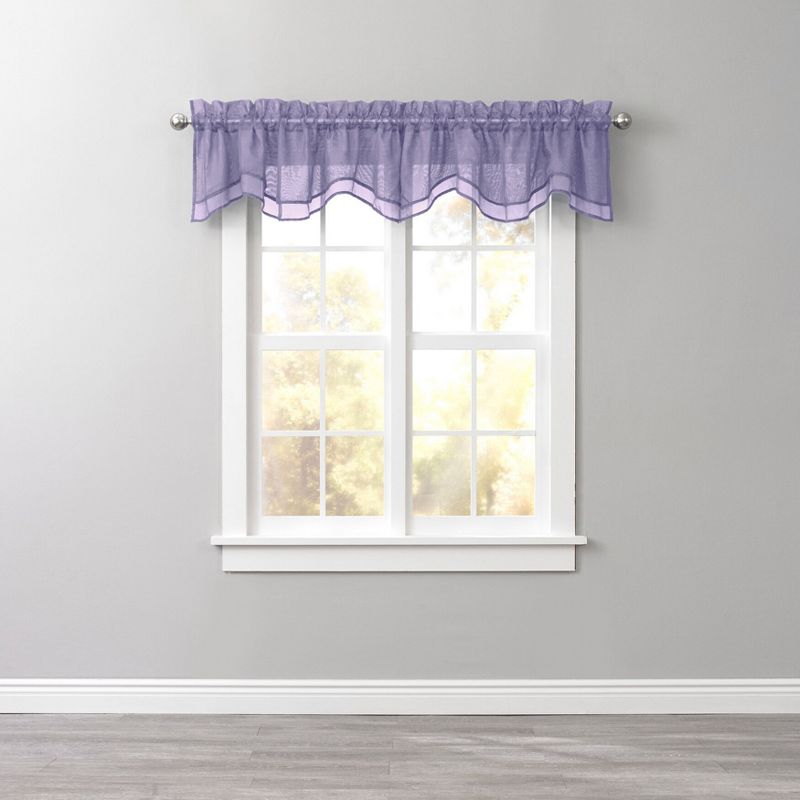 BrylaneHome  Sheer Voile Layered Valance Window Curtain, 1 of 2