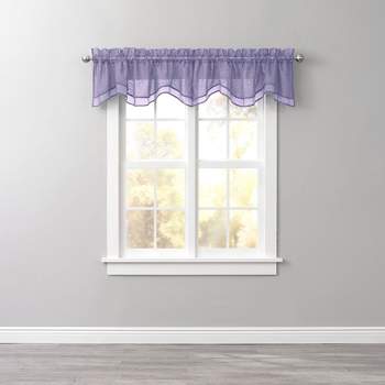 BrylaneHome  Sheer Voile Layered Valance Window Curtain