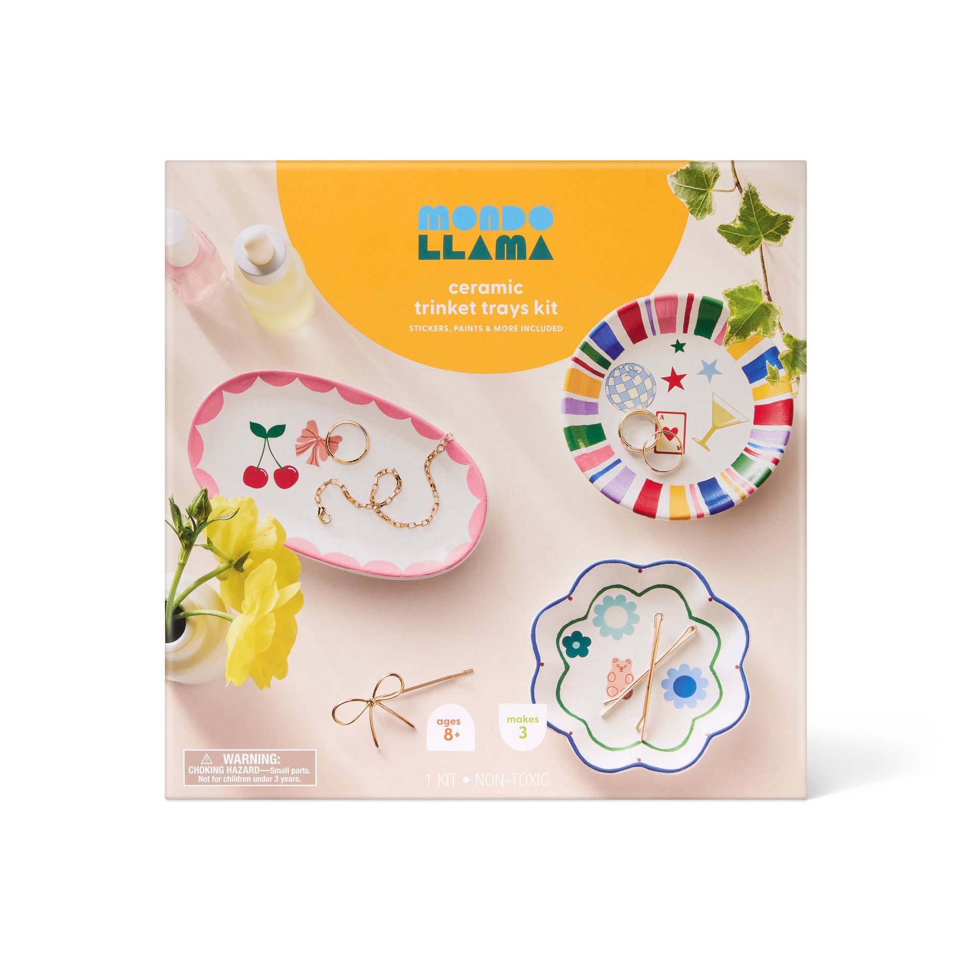3ct Ceramic Trinket Dishes Transfers and Painting Craft Kit - Mondo Llama™