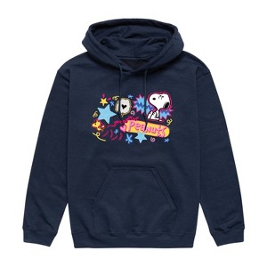 Men's - Peanuts - Snoopy and Woodstock 90S Doodles Graphic Fleece Pullover Hoodie - 1 of 4