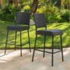 SKRAN 29" Outdoors PE Rattan Armless Barstools, Tall Bar Stool Set of 2, Height Bar Stools Counter for Patio, Garden, Outdoor, Dark Brown - 2 of 4