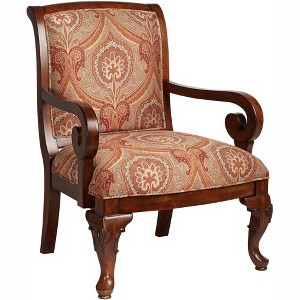 Kensington Hill Diana Wood and Red Upholstered Accent Chair - 1 of 4
