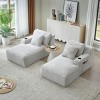 Set of 2 Corduroy Chaise Lounge Chairs, Oversized Sleeper Sofa with Cupholder, Modern Loveseat for Bedroom or Living Room – The Pop Home - 3 of 4