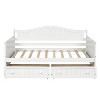 Luxystar Wooden Daybed with Easy-Pull Trundle and 2 Drawers for Bedroom and Living Room - 3 of 4
