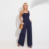 Women's Elegant Navy Smocked Jumpsuit for Summer - Cupshe - 3 of 4