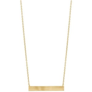 Bella Silver Sterling Silver Bar Necklace - Gold Plated - Gold - 16+2 Inch - 1 of 2