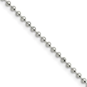 Black Bow Jewelry 2.4mm Stainless Steel Beaded Chain Necklace - 1 of 4