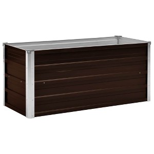 vidaXL Garden Raised Bed Galvanized Steel, Garden Planter, Weather-Resistant - 1 of 4