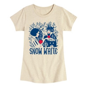 Girls' - Snow White - Pattern Fitted Short Sleeve Graphic T-Shirt - 1 of 3