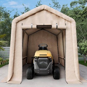 GustoWave 7x12FT Outdoor Portable Storage Shed with Roll-Up Door for Motorcycle, Garden and Tools - 1 of 4