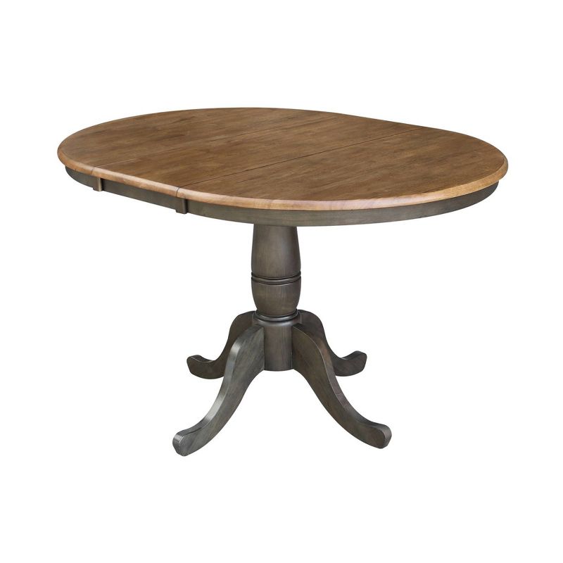 36" Kyle Round Top Table with Leaf Tan/Washed Coal - International Concepts, 5 of 12