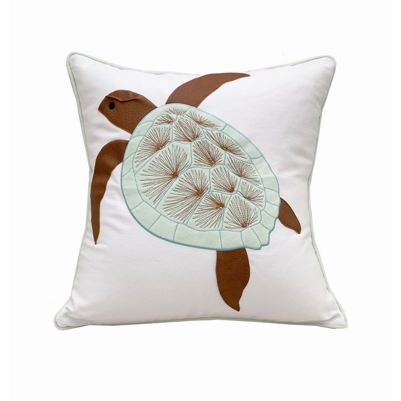 RightSide Designs Sea Turtle Velvet Indoor Cotton Throw Pillow, 1 of 5