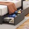 DOMETOUR Full Size LED Bed Frame with Winged Headboard Design for Extra Storage Space - 4 of 4