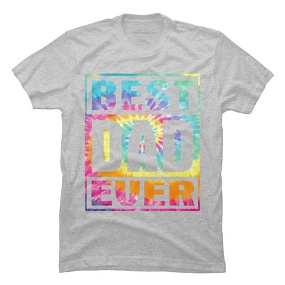 Men's Design By Humans Vintage Tie Dye Best Dad Ever By T-Shirt