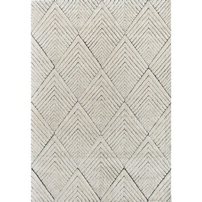 Alabaster Diamond 8'x10' Synthetic Area Rug with Stain-Resistant Finish