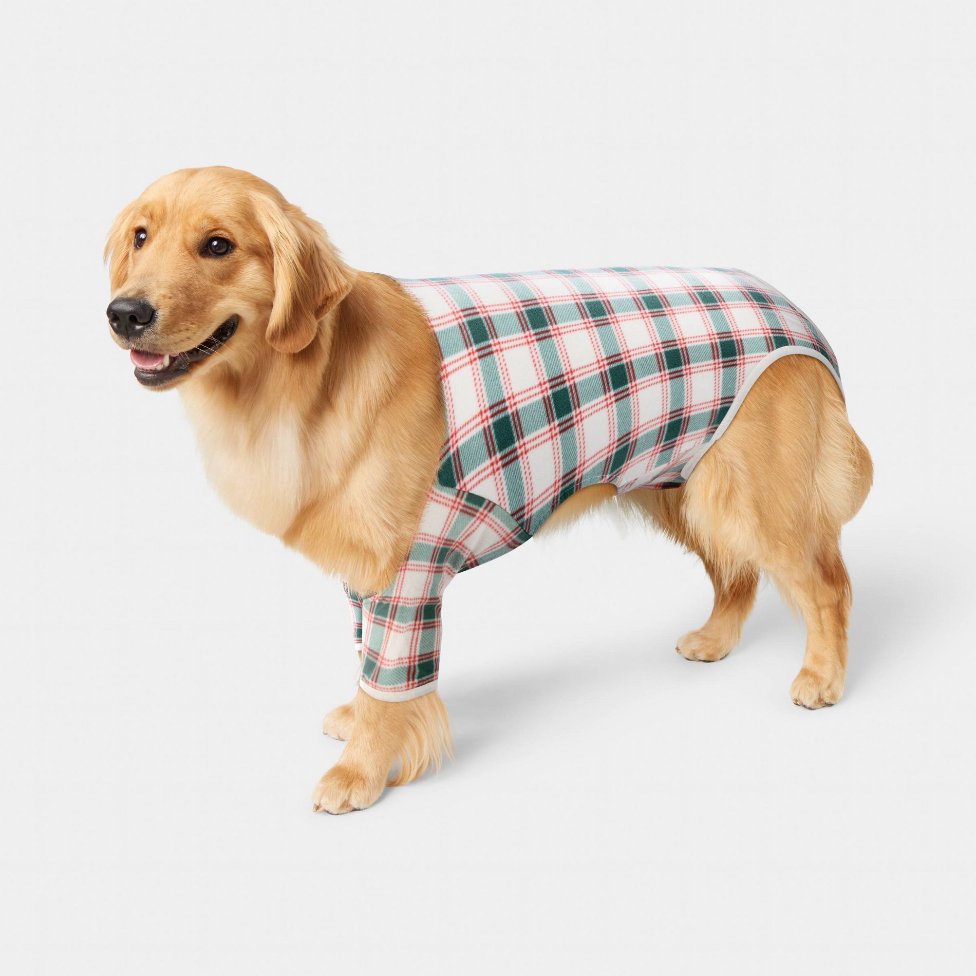Brushed Fleece Plaid Pet Pajamas - Wondershop™