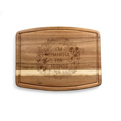 Toscana Disney Mickey and Minnie Mouse Thanksgiving Ovale Acacia Cutting Charcuterie Board - image 1 of 4