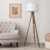 Oak Wood Tripod Floor Lamp Dark Brown - Threshold™ - image 3 of 4
