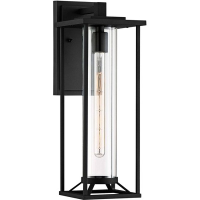 Minka Lavery Modern Outdoor Wall Light Fixture Black 20" Clear Glass for Post Exterior Barn Deck House Porch Yard Patio