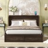 KIGFTSOD Farmhouse Murphy Cabinet Bed with Charging Station - 3 of 4