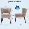 Mid-Century Modern Armless Accent Chair with Soft Fabric Upholstery and Wooden Frame - 2 of 4