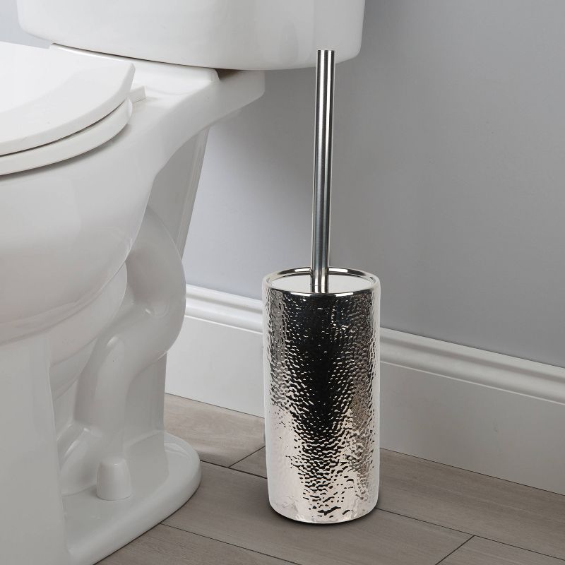 Hammered Metallic Ceramic Toilet Bowl Brush - Elle D&#233;cor, 3 of 4