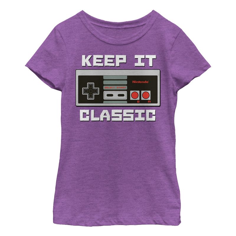 Girl's Nintendo NES Classic Controller T-Shirt, 1 of 4