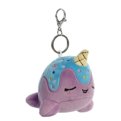 Aurora Mini Blue Moon Nomwhal Clip-On Tasty Peach Enchanting Stuffed Animal Purple 4"