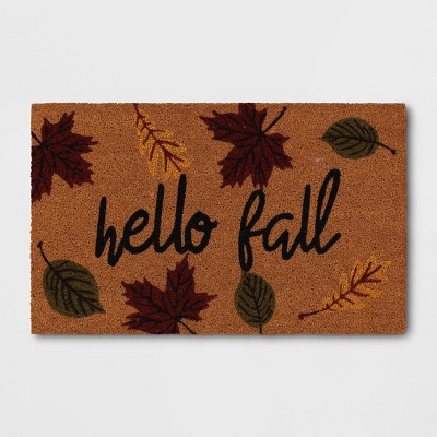 1'6"x2'6" 'Hello' Fall Leaves Doormat Natural - Threshold™