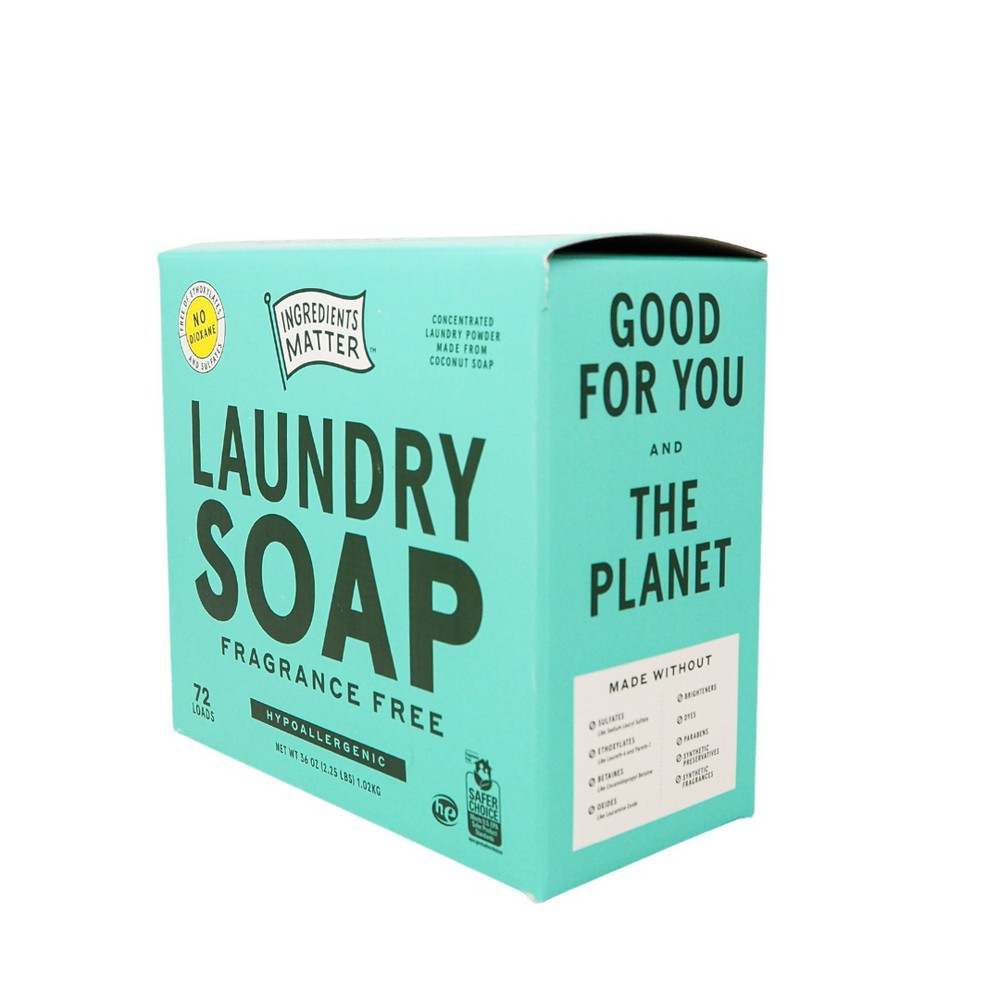 Ingredients Matter Fragrance Free Laundry Soap Powder 36oz pack of 6