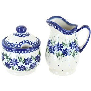 Blue Rose Polish Pottery 1583 Vena Cream & Sugar Set - 1 of 1