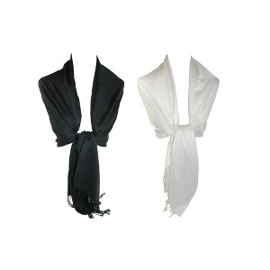 CTM Women's Classic Pashmina Style Shawl Wraps - 1 of 3